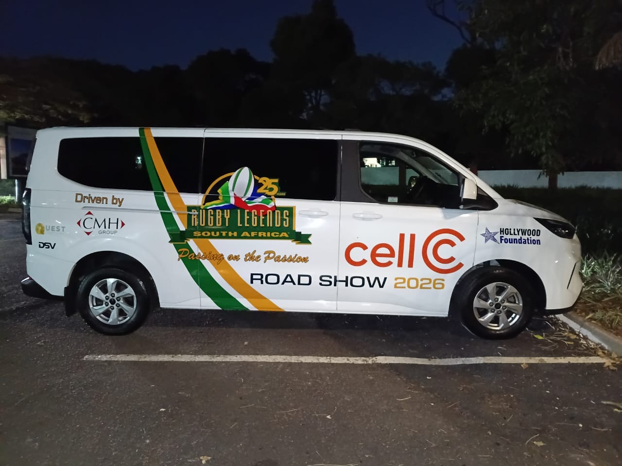 Rugby Legends South Africa Cell C Road Show 2026 vehicle wrap